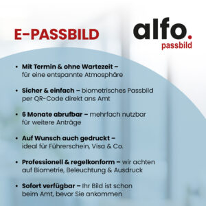 Fotograf E-Passfoto , E-Passbild, Epassbild in Rheine. Passfotos und Ausweisbilder. Biometrische Passbilder nach neuen gesetzlichen Vorschriften. Digital und ohne Termin.